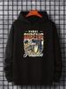 Retro Hawaii Surfing Paradise Letter Print hoodie-Casual Pullover Sweatshirt