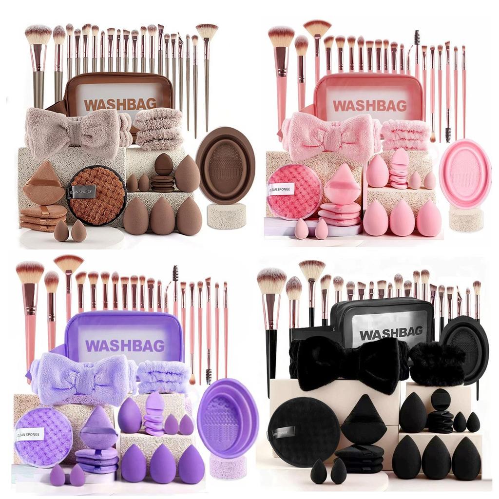 42-Piece Makeup Tool Set, Beauty Blender Makeup Brush Sponge Puff Full Kit
