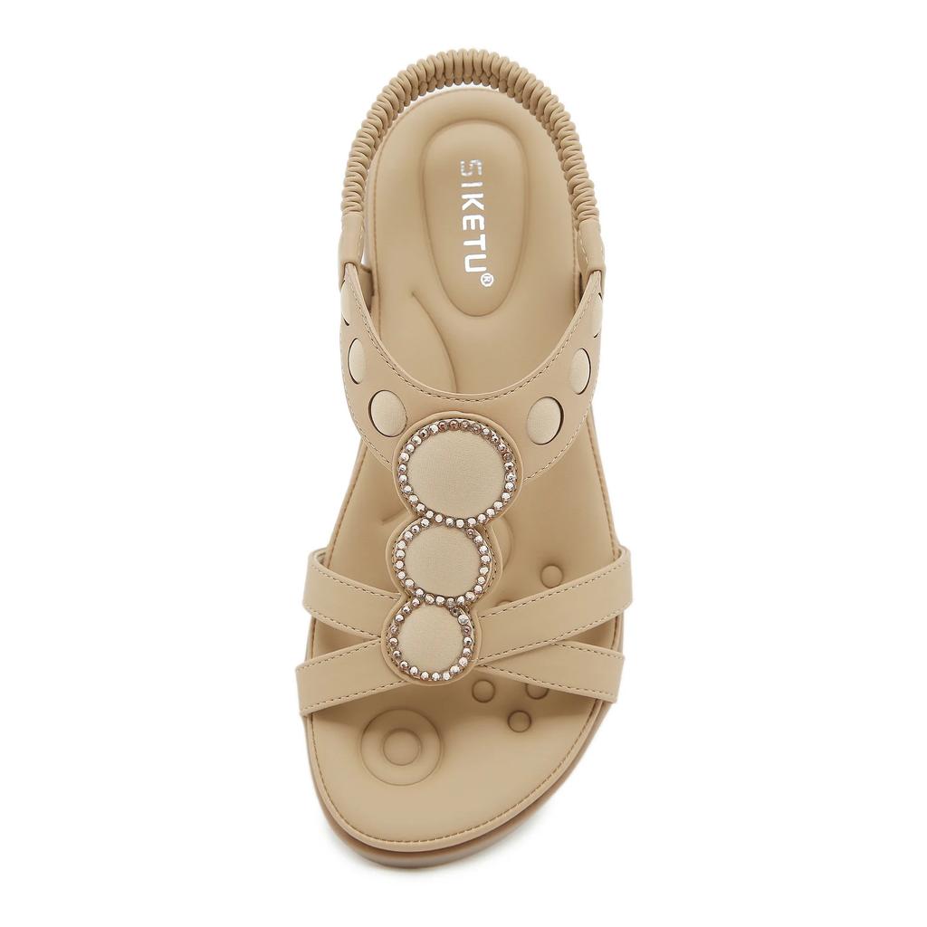 Fashion Plus Size 36-42 Shoes for Women Summer Fashion Women Platform Sandals Casual Wedges Comfortable Elastic Band Sandalias De Mujer