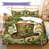 ChocolateFactory Pattern Bedding Quilt Set Quilt Cover Pillowcase Home Decoration Birthday Gift (1 * duvet cover + 2 * pillowcase, without core)