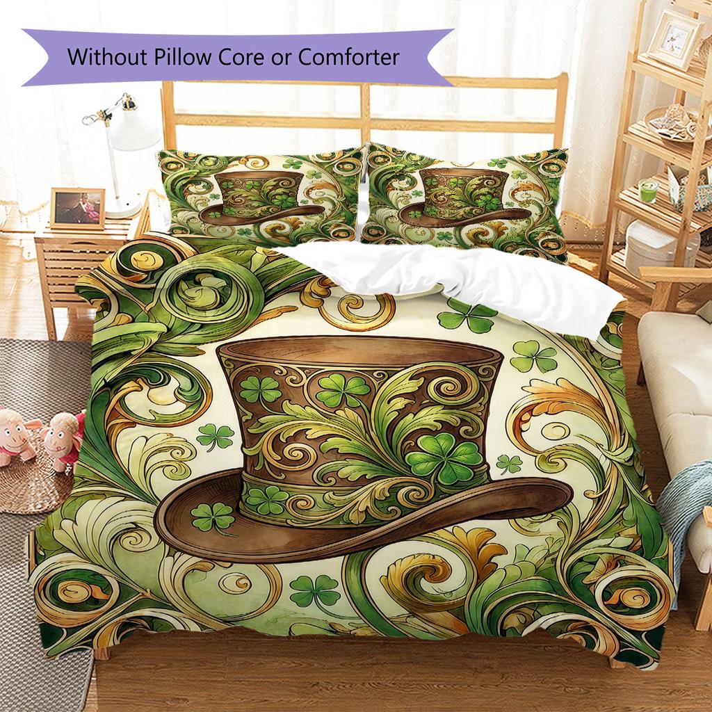 ChocolateFactory Pattern Bedding Quilt Set Quilt Cover Pillowcase Home Decoration Birthday Gift (1 * duvet cover + 2 * pillowcase, without core)