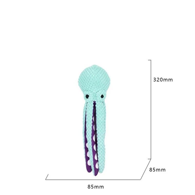 Scented Interactive Octopus Dog Chew Toy for Aggressive Chewers Bite Resistant Plush with Dental Cleaning Grinding Teeth Puppy