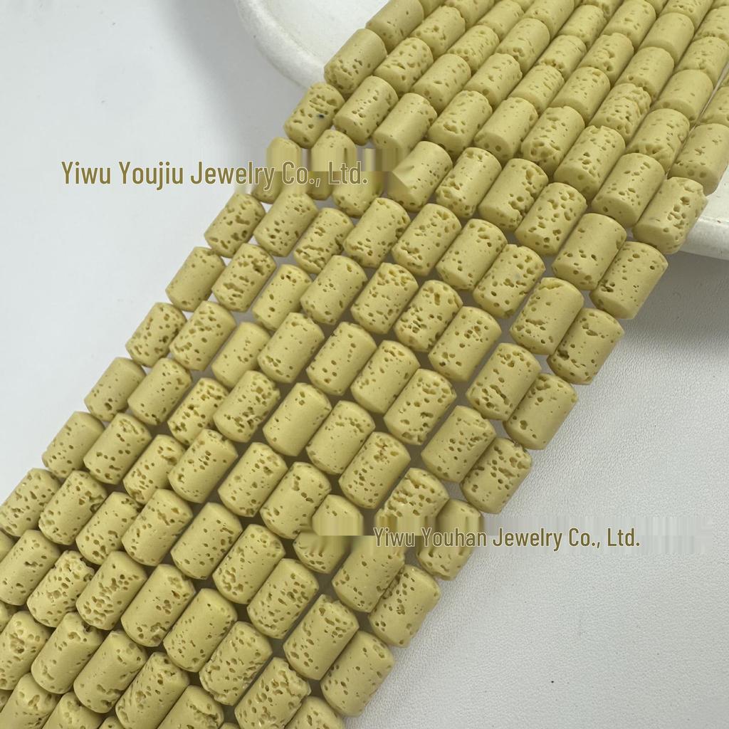 Volcanic Rock Cylinder Barrel Beads, 6x10mm, Loose Beads for DIY Bracelet & Necklace Jewelry Accessories.