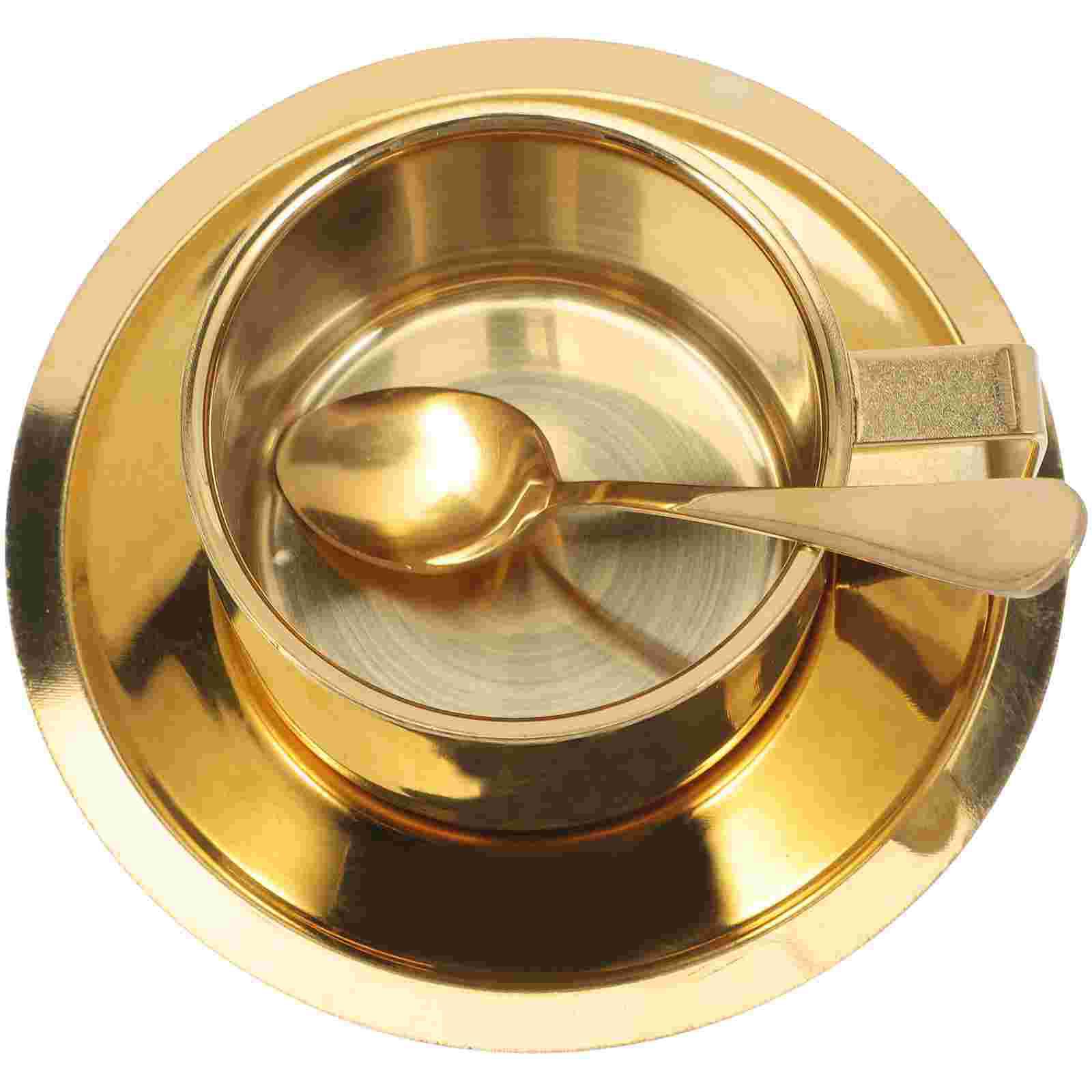 

Двухслойная кофейная кружка из нержавеющей стали 304 с крышкой, бытовая кружка для молока, офисная кружка для воды, переносная чашка для чая, чашка для завтрака золотистый