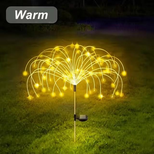 Solar Garden Lights 200LED Waterproof Outdoor Firework Lamps Copper Wire Fairy Lights for Lawn Pathway Yard Patio Garden Decorative Lighting