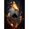 Playing Cards Canvas Painting Fire Skull Card Poster Print Poker for Living Room Wall Art Home Decor