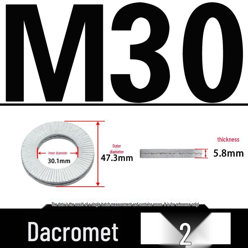 Double-Stacked Interlocking Toothed Anti-Slip Lock Washer 304 Stainless Steel DIN25201