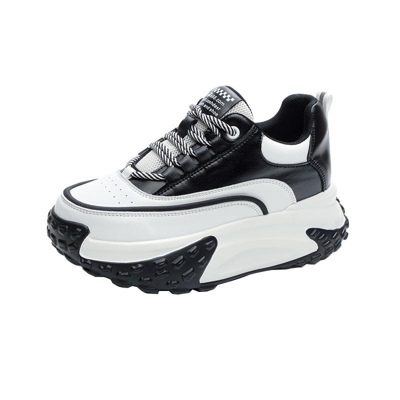 Spring and Autumn New Casual Versatile Heightening Shoes Slope Heel Fashion Color Matching Student Shoes Women's Trendy Shoes Women