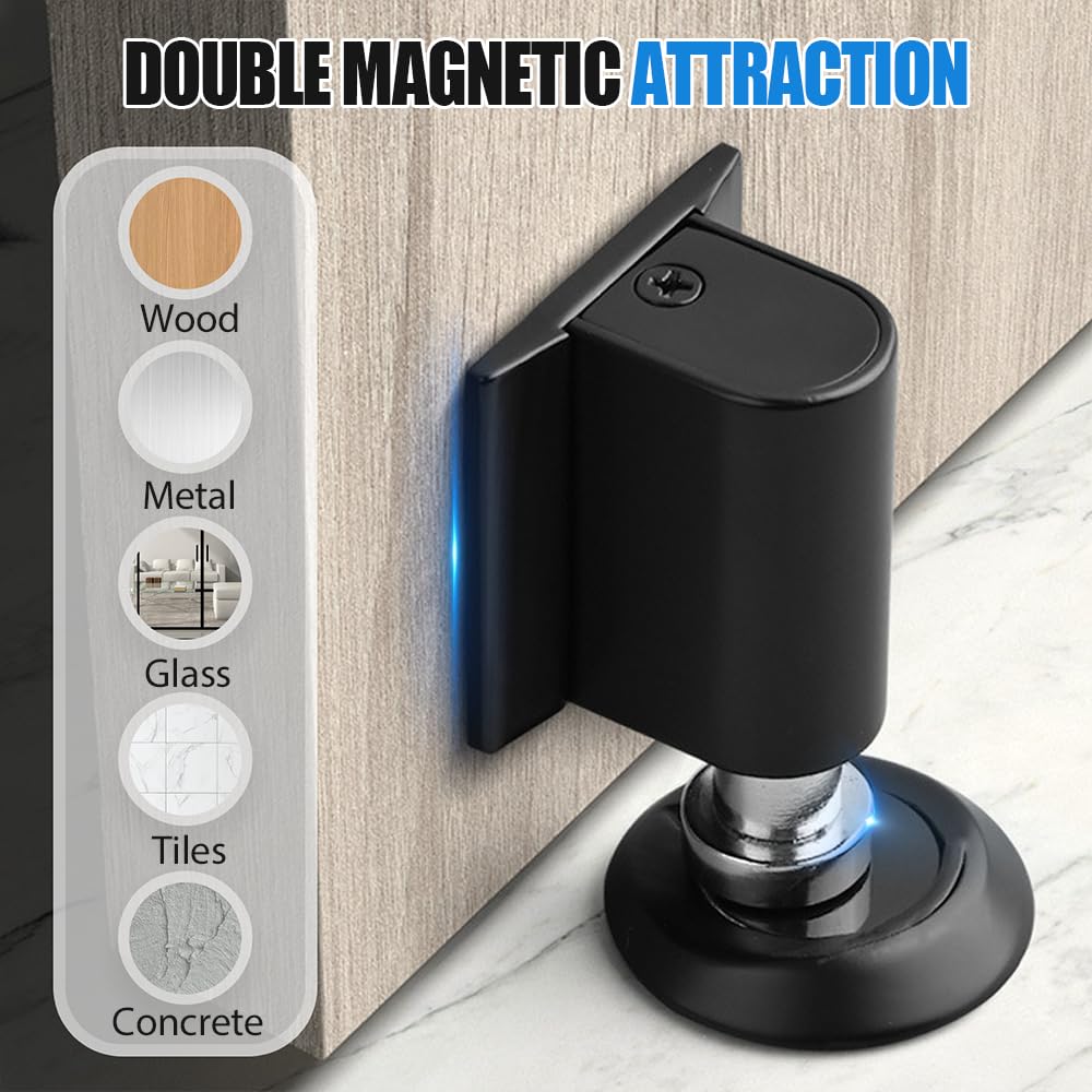2026 New Magnetic Door Stopper - Heavy Duty No Drill Invisible Door Wedge for Bottom of Door, Keep Doors Open
