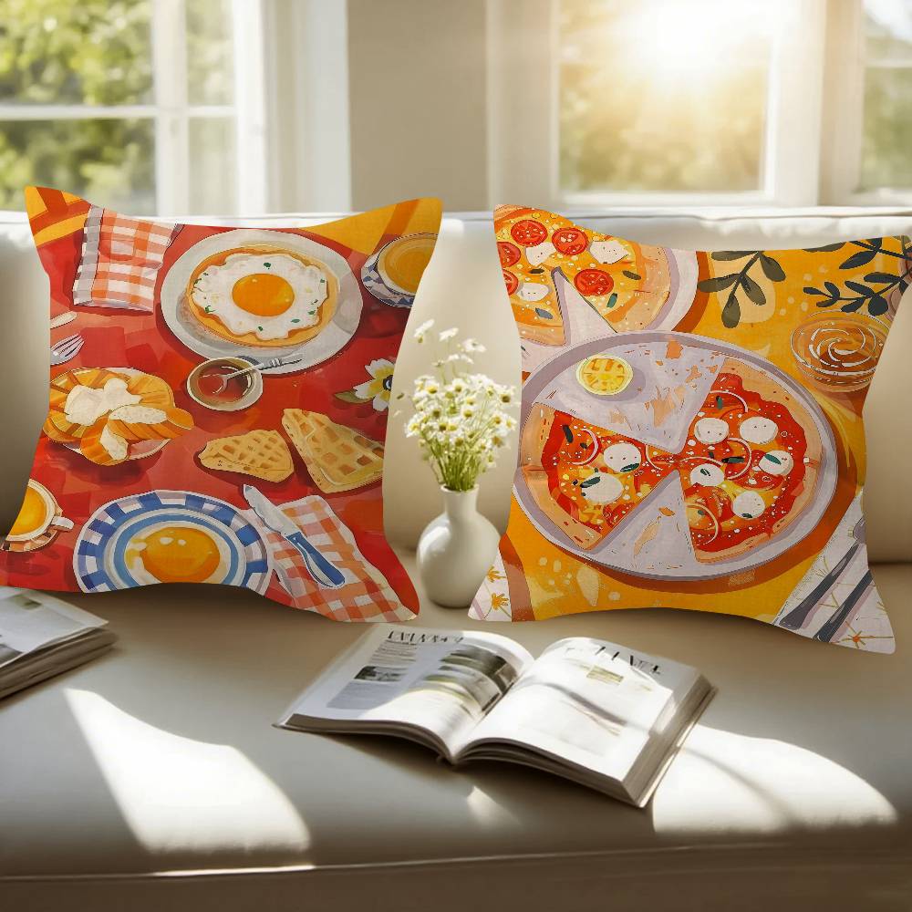 Delicious Food 4545cm Cushion Cover Pillow Cover Decor Pillowcase Home Pillowcase For Couch Pillow