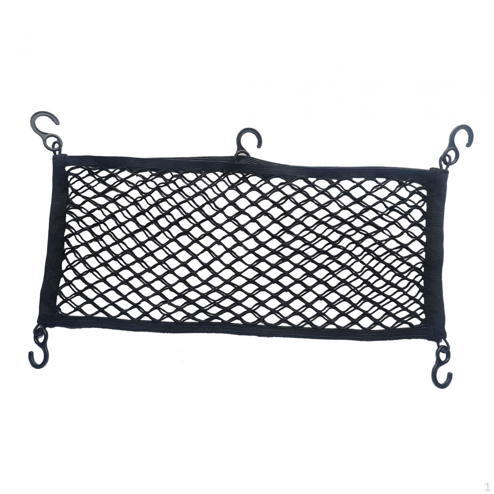Folding Carts Cart Net Cargo Elastic Utility with 5 Hooks Garden Camping 30cmx70cm