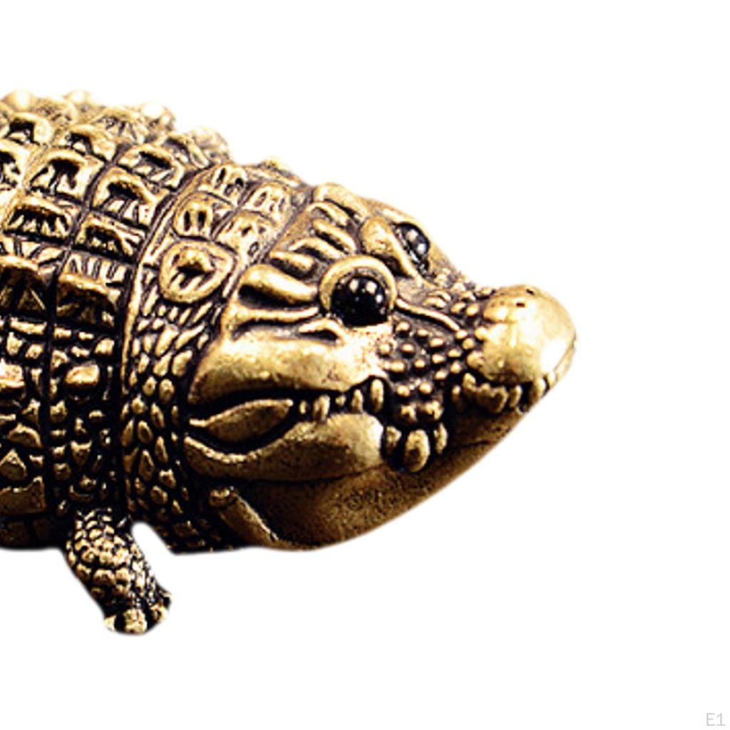 Crocodile Statue Animal Figure Craft Creative Table Centerpiece Sculpture Feng Shui for Shelf