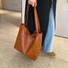 New Women's Soft Leather Portable Shoulder Retro Oil Wax Leather Large Capacity Fashion Tote Bag