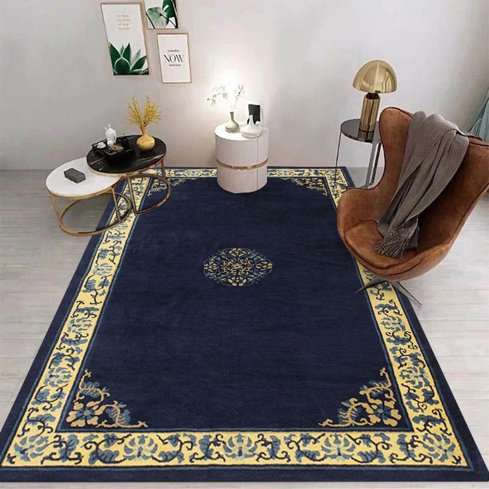 

Chinese Classical Carpet Traditional Floral Border Meander Pattern Dragon Auspicious Cloud Rug For Living Room Bedroom Decor 120X160CM
