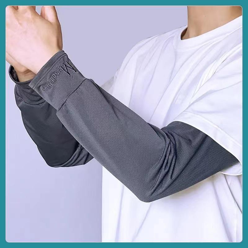 

1 пара мужских солнцезащитных эластичных перчаток для вождения Ice Arm Sleeves, защита от ультрафиолета, легкие, прохладные, новые темно серый