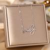 Women's Silver Titanium Steel Necklace with Micro-Inlaid Zircon - Elegant, Durable Clavicle Chain Jewelry