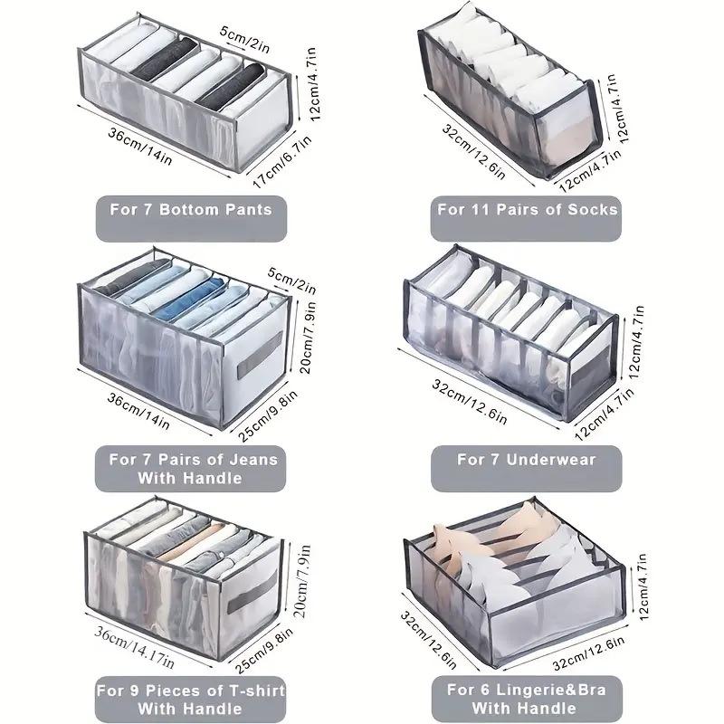  "Transparent Mesh Drawer Organizer for Clothes & Jeans"