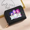 Kpop Dämonenjäger Geldbörse Damen Pailletten Glitzernde Münzbörse Modische Kleine Clutch Kartenhalter für Damen