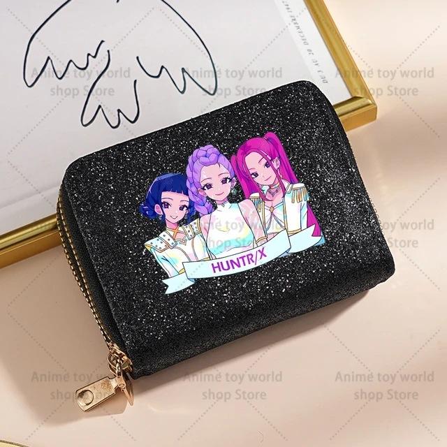 Kpop Dämonenjäger Geldbörse Damen Pailletten Glitzernde Münzbörse Modische Kleine Clutch Kartenhalter für Damen