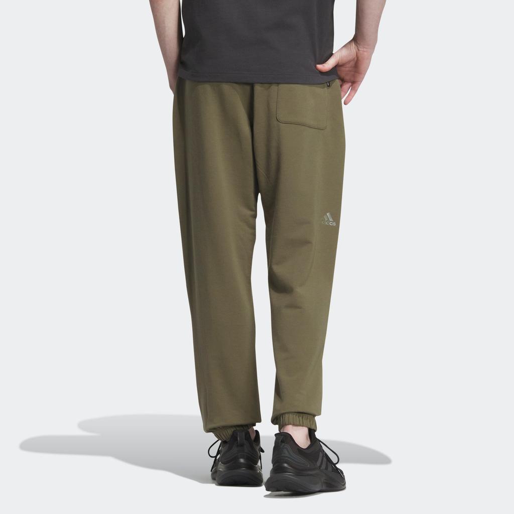 adidas Knitted Sweatpants Men's Strata Olive Green Moderate Cuffed Pants IP3928