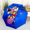 1PC Courage the Cowardly Dog Automatic Open/Close Folding Umbrella, Windproof 8 Ribs Construction, Lightweight Travel Umbrella, Ideal Gift 0902024