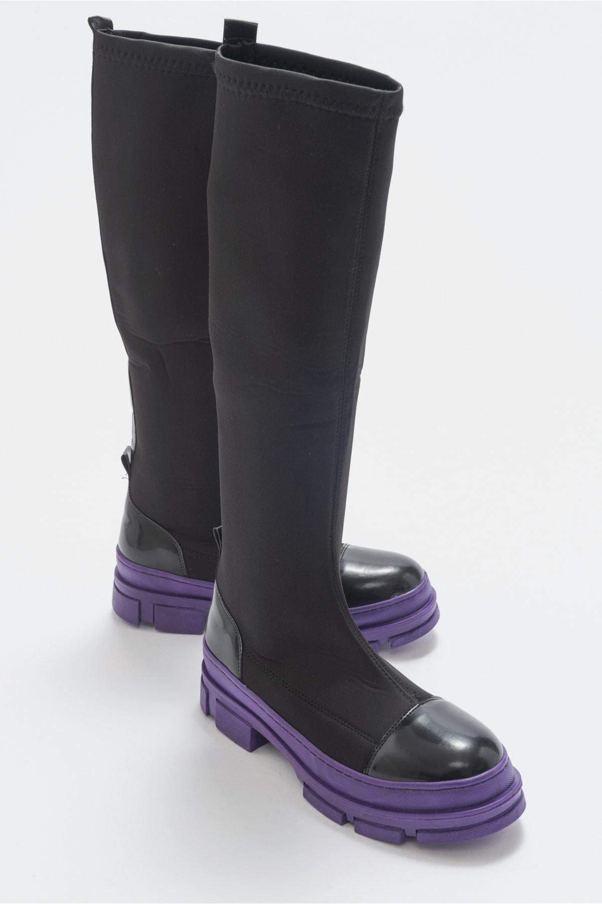 

Женские модные ботинки Bella Black Purple Scuba Boots