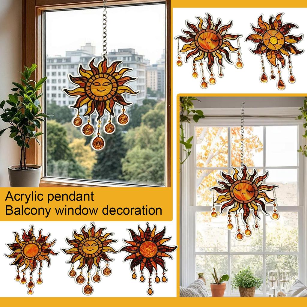 Acrylic Pendant Decoration for Window or Balcony 2D Design with Chain