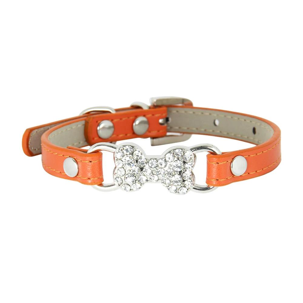 16 Colors Pink Red Cute Rhinestone Bone Dog Collar Pet Intimate Goods for small Dog Puppy Cat Leads Dogs Accessories Chihuahua