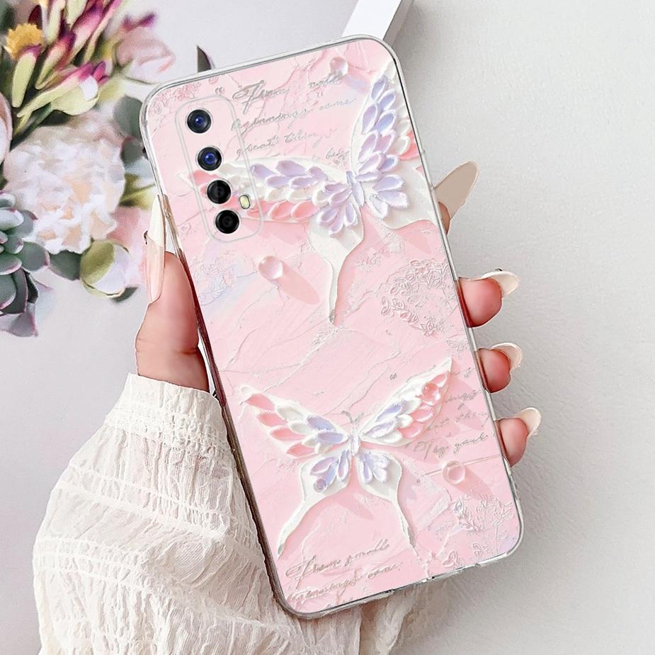 For Realme 7 5G Case RMX2111 Cute Cat Luxury Painted Cover Soft Silicone Phone Case For Realme 7 Pro Realme7 5G Back Cover Coque