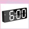 Led Electronic Alarm Clock Modern Minimalist Style Battery Powered Plug-in Clock Yida Time 0712 Black Shell White Light