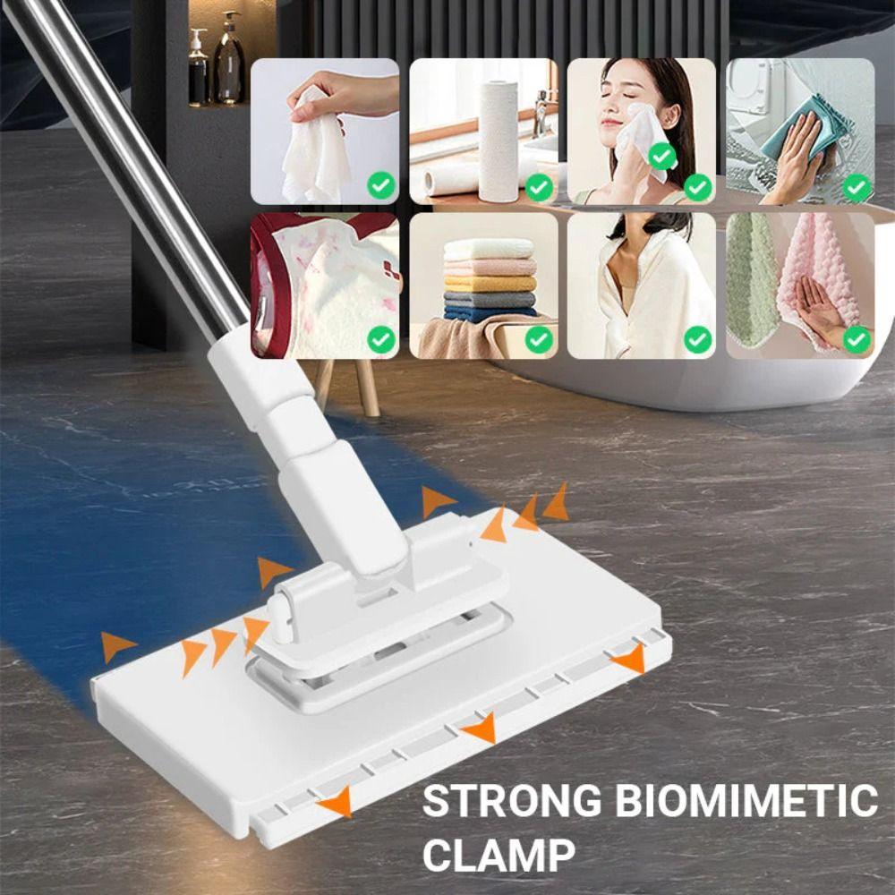 360° Rotating Head Dust Mops Clamping Automatic Mop Clip New Lazy Mop  Household