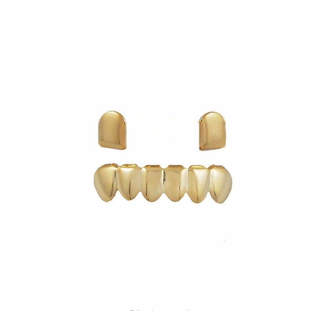 Ensemble de décorations de dents Cosplay Halloween Couvre-dents Brillants Accessoires Hip Hop Polyvalents Tendance pour Hommes Creux