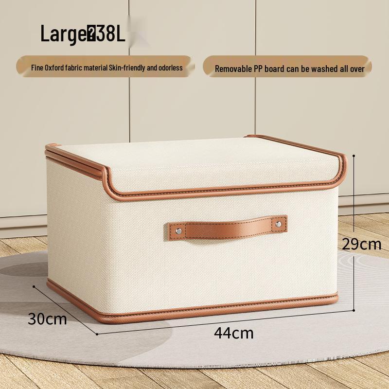 Oxford Cloth Large Flip-Top Storage Box with Lid for Clothes and Household Organizing