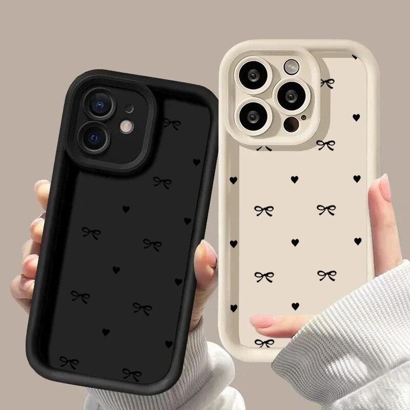 INS Cute Bow Love Phone Case For Samsung Galaxy A16 A15 A14 A25 A06 A05 A05S A33 A04 A04E A52 A03 A50 A71 A73 A31 A12 A22 A30