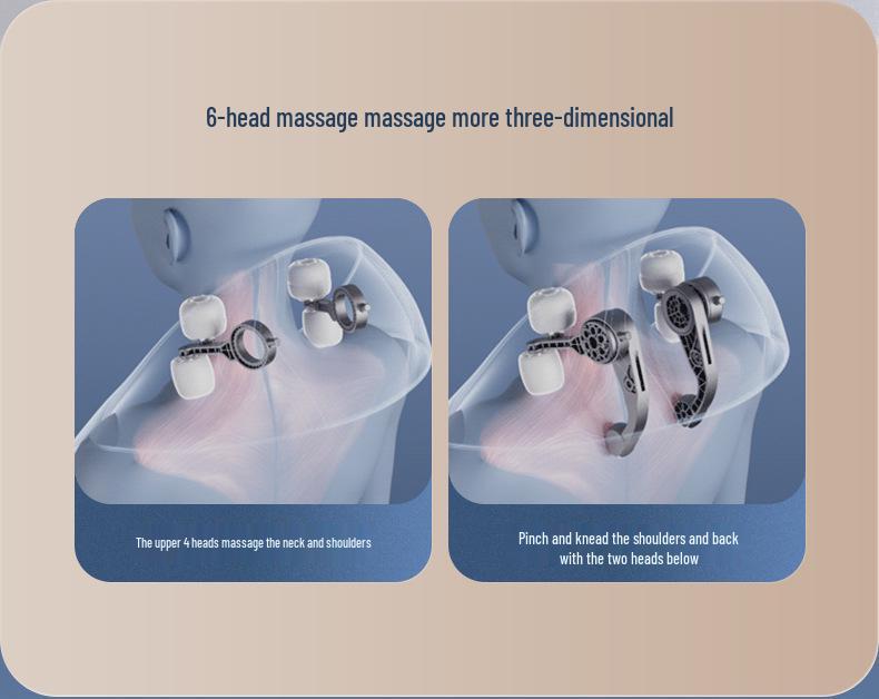 Wiederaufladbarer Schulter- und Nackenmassagegerät mit Wärmefunktion und Knetmassage