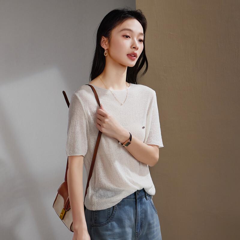 SOFSIL Women s Lightweight Knit Short-Sleeve T-Shirt M