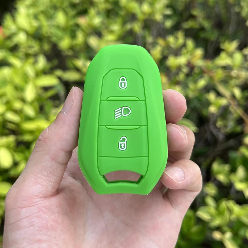 Silikon-Autoschlüsselgehäuseabdeckung für Citroen C2 C3 C5 X7 C4 Picasso Berlingo für Peugeot 208 308 408 508 3008 4008 5008 Smart Key