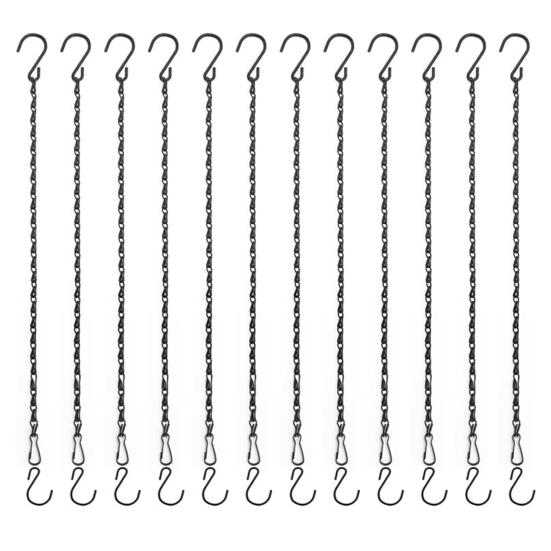 6/12 Pcs Chain for Hanging Plants Metal Chains with S Shape Hooks Adjustable Chain for Hanging Planter Bird Feeder Lantern