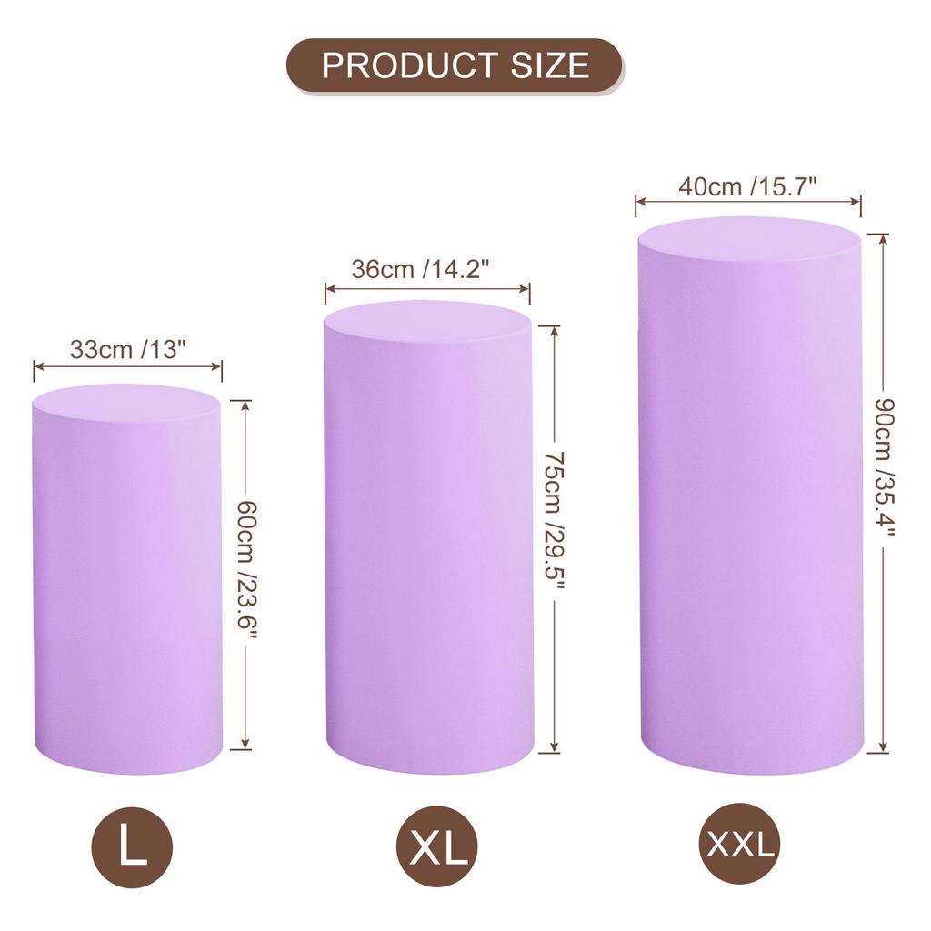3/5pcs Plinth Stand Cover Elastic Pedestal Column Cylinder Covers Cylinder Spandex Stand Covers for Birthday Wedding Decoration