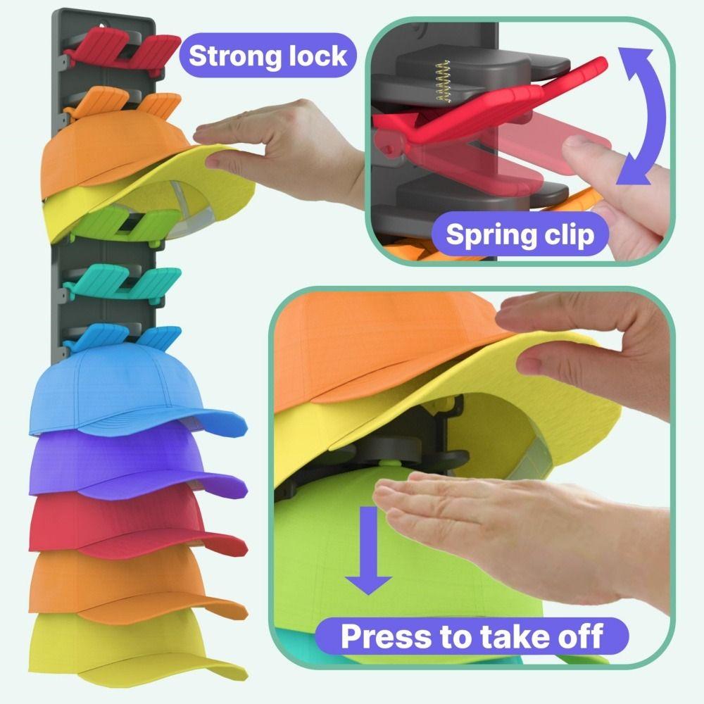 New Space Saving Hat Organizer for Baseball Caps Plastic Durable Baseball Caps Rack Adjustable Closet Hat Holder Organizer Rack