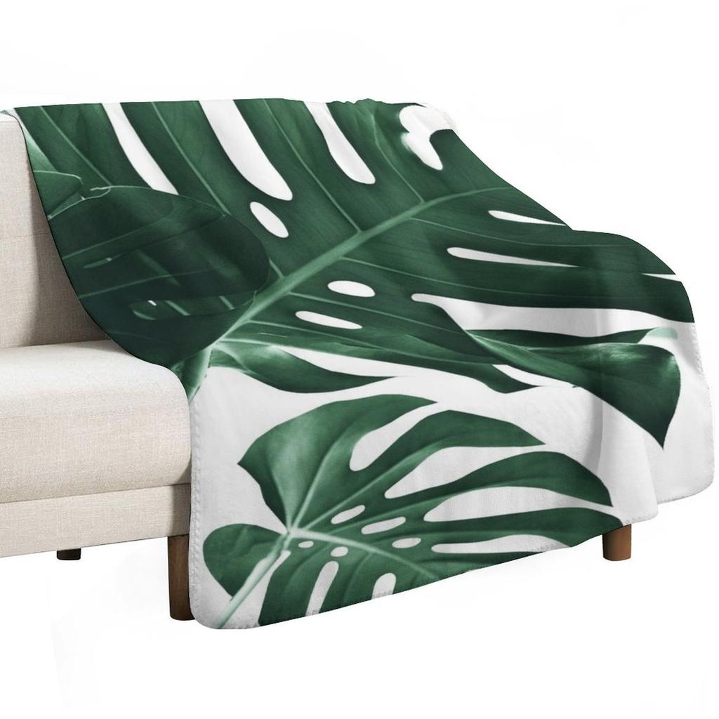 Tropical Monstera Finesse 1 minimal decor art Throw Blanket Ultra Soft Flannel Fleece Blanket for All Seasons