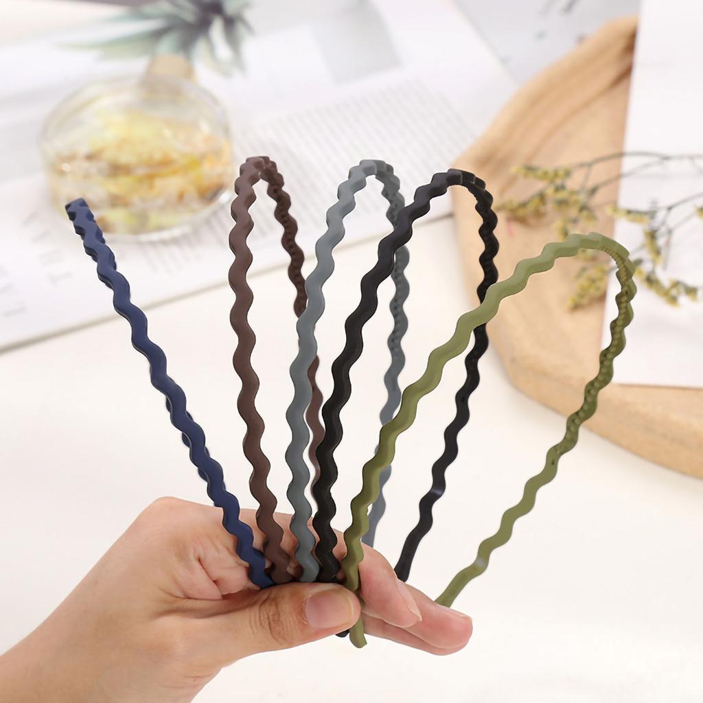 Wavy Headband for Women Wavy Hairband Candy Color 180 degrees  Stretch Fashion Headbands Frosted Minimalist
