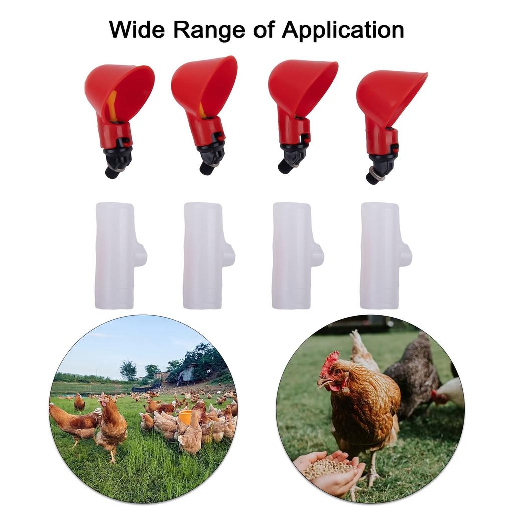 4PCS Water Drinking Cups Chicken Waterer Automatic Poultry Drinkers