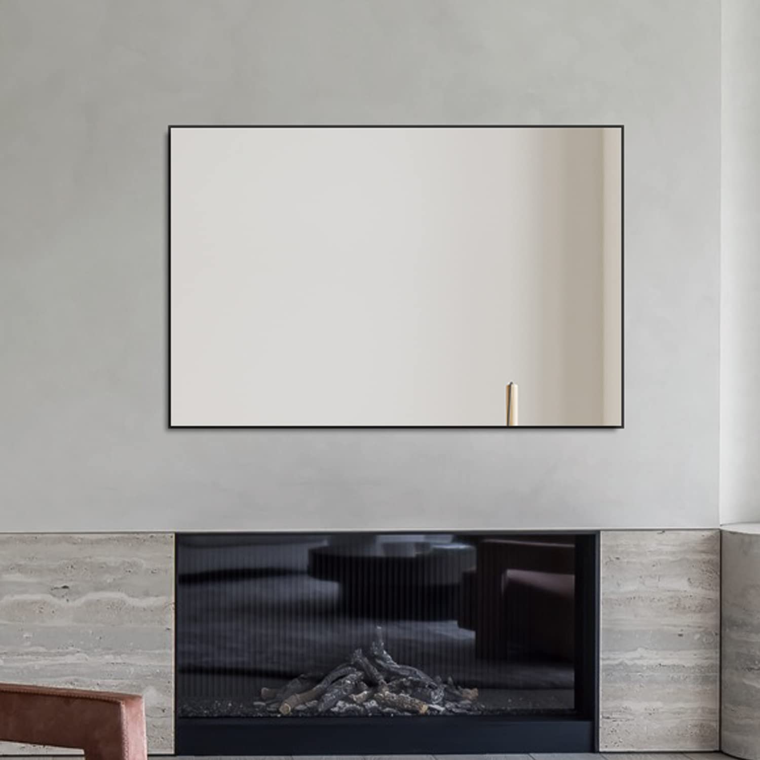 

ANYHI прямоугольное настенное зеркало x 61 см зеркало для ванной комнаты, настенное вертикальное или горизонтальное зеркало для умывальника, настенное 91,5 чёрный