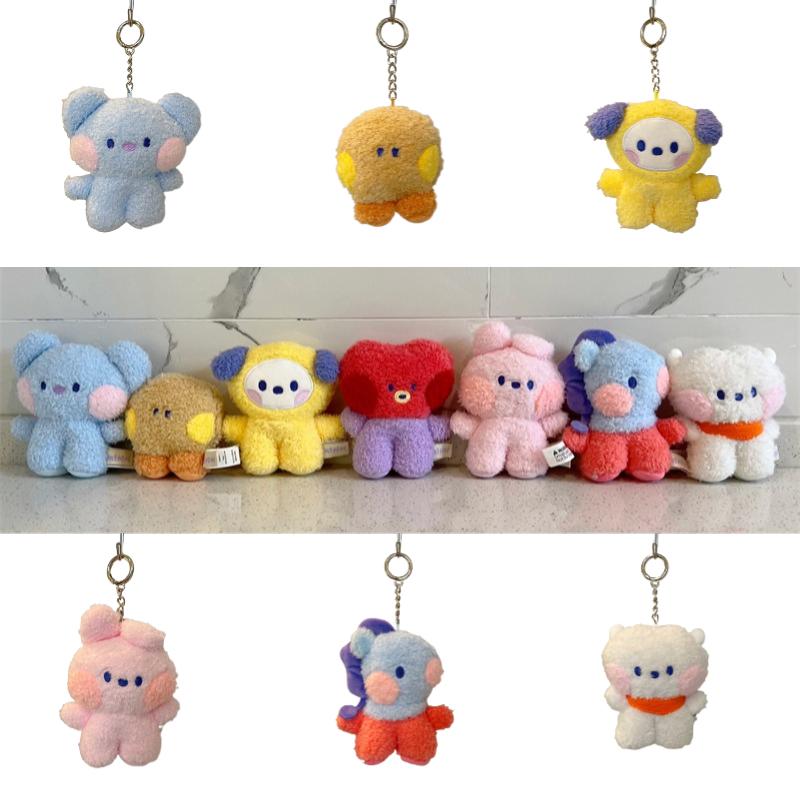 Mini Cartoon Bts Plush Doll Keychain Pendant Decoration Multiple Styles Kid Gift