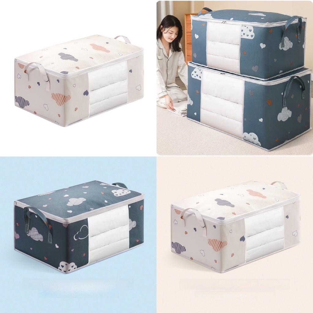 Cloud Heart Large Capacity Wardrobe Storage Bag With Transparent For Clothes And Comforters