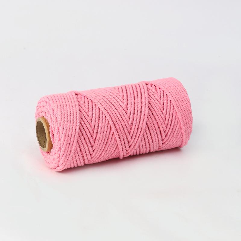 4mm Multi-Strand Macaron Colored Cotton Rope for DIY Tapestry & Decorative Weaving.