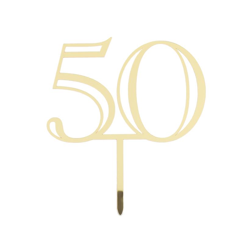 18 20 30 50th Acrylic Number Cake Topper For Adult Kid Happy Birthday Party Cake Decoration Wedding Anniversary Gold Cake Topper