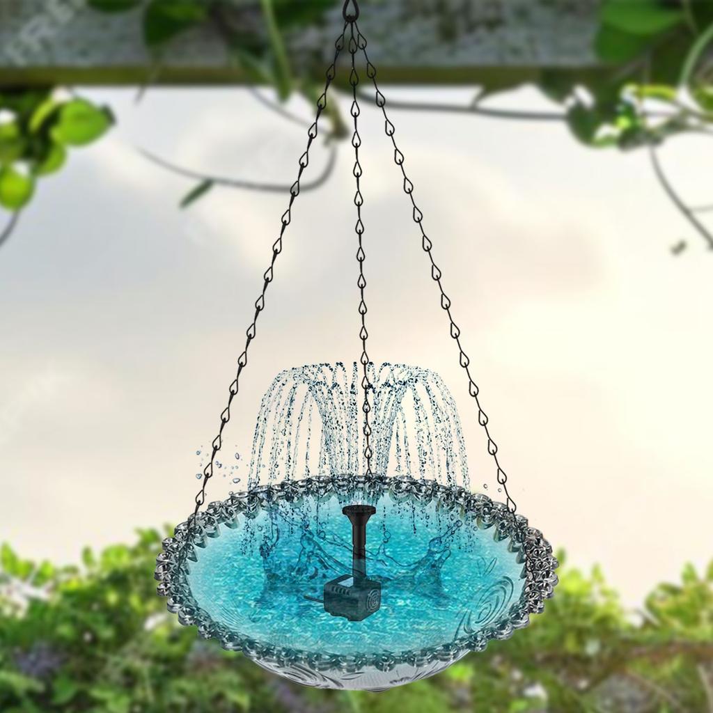 Decorative Solar Powered Bird Bath Bowl for Garden Yard Balcony Birdwatching Bath Tray for Nature Lover