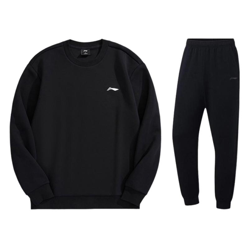 

Li-Ning Comfortable Simple Knitted Casual Sports Suit Men suit Black AWDUH57-549 L